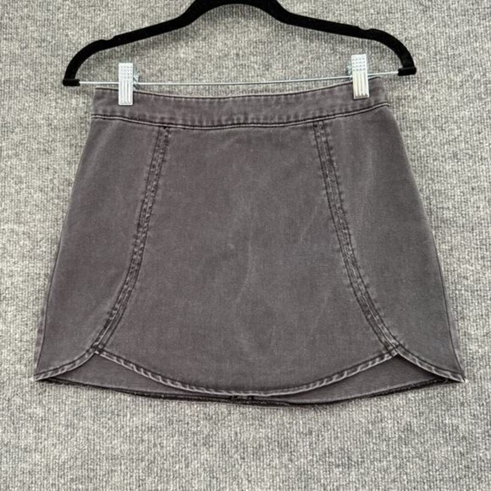Pacsun Denim Jean Micro Mini Skirt Sz 24 Black Wash Exposed Zipper 90s Emo Goth